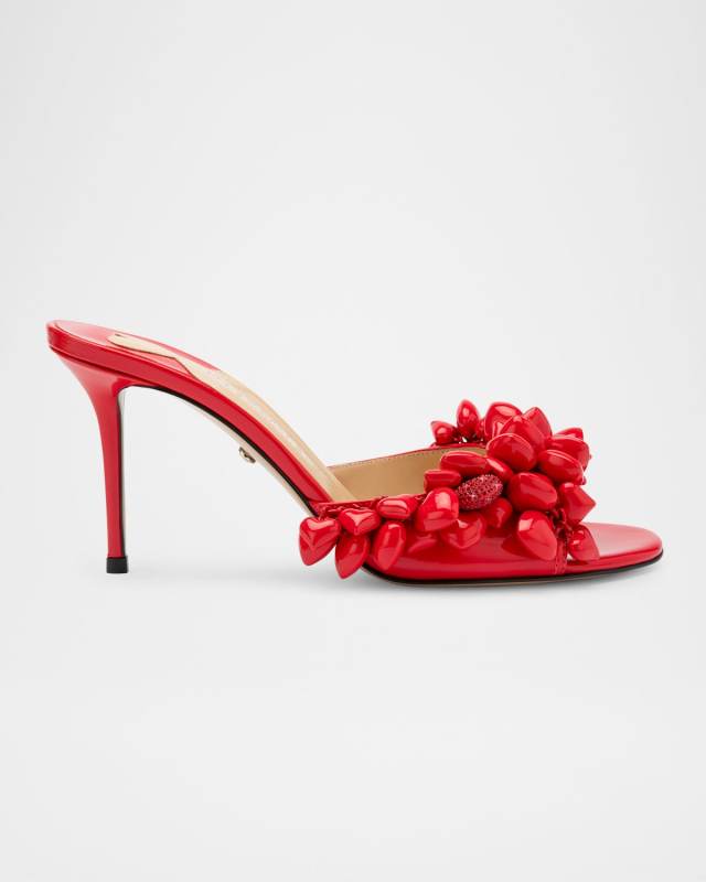Puffy Hearts Patent Leather Mules